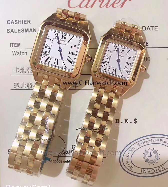 Yellow Gold Santos Dumont Cartier Watch Copy